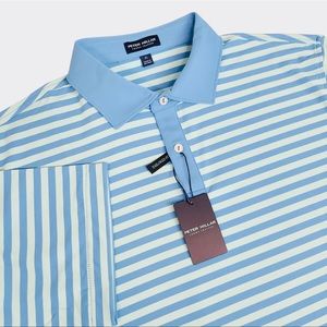 Peter Millar Mens XL Tailored Fit Crown Crafted Bass Performance Jersey Polo